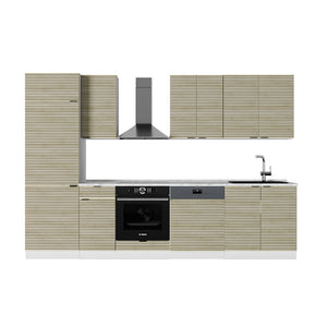 Vicco Cucina componibile Pannello di quercia/bianco 300 cm senza piano di lavoro