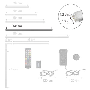 Vicco Striscia LED bianca 60 x 1,5 x 1,5 cm