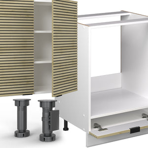 Vicco Cucina componibile Pannello di quercia/bianco 300 cm , PL Marmo