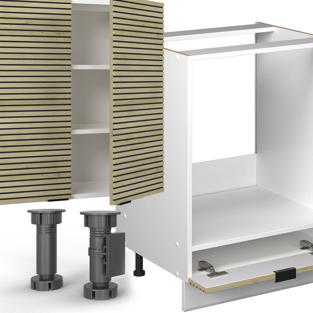 Vicco Cucina componibile Pannello di quercia/bianco 300 cm senza piano di lavoro