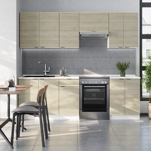 Vicco Cucina componibile Pannello di quercia/bianco 240 cm , PL Antracite