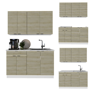 Vicco Cucina completa Pannello di quercia/bianco 140 cm , PL Antracite