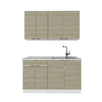 Vicco Cucina completa Pannello di quercia/bianco 140 cm , PL Marmo