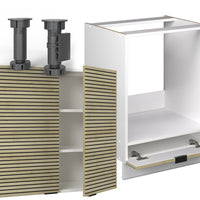 Vicco Cucina angolare completa Pannello di quercia/bianco 160 x 190 cm , PL Marmo