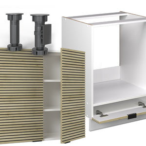 Vicco Cucina angolare completa Pannello di quercia/bianco 160 x 190 cm , PL Marmo