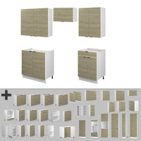 Vicco Cucina componibile Pannello di quercia/bianco 200 cm , PL Rovere