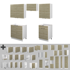 Vicco Cucina componibile Pannello di quercia/bianco 200 cm , PL Rovere