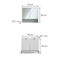 Vicco Set di mobili da bagno Bianco 2 parti