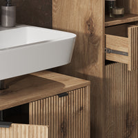 Vicco Set di mobili da bagno Quercia vichinga 3 parti, con colonna