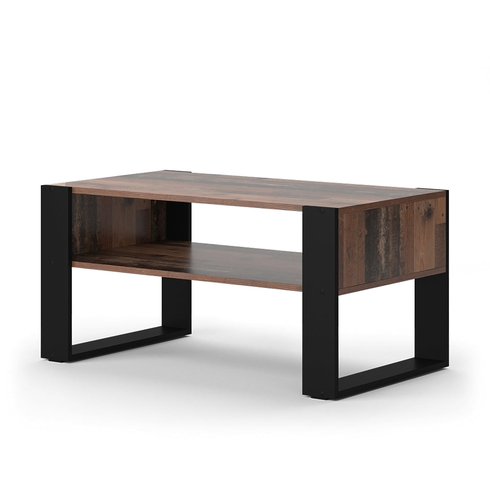 Vicco Tavolino da salotto Legno antico 92 x 52,4 cm con ripiano