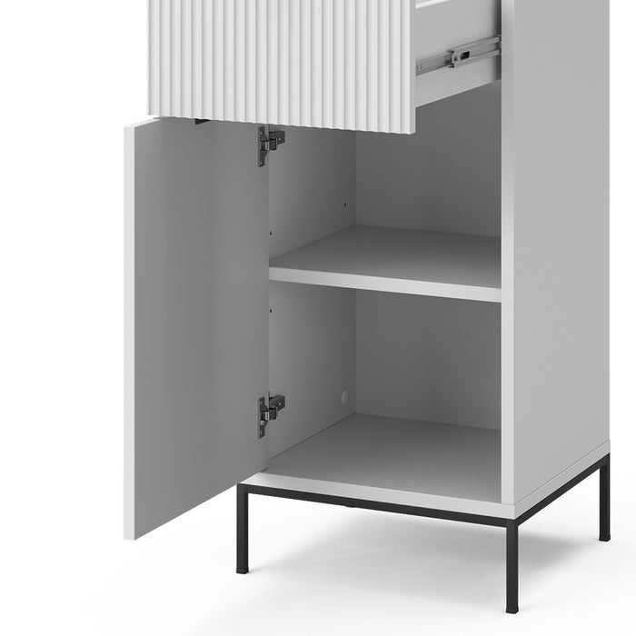 Vicco Mobile midi Bianco 40 x 87 cm con anta e cassetto