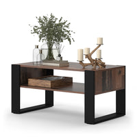 Vicco Tavolino da salotto Legno antico 92 x 52,4 cm con ripiano