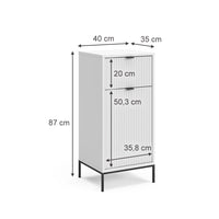 Vicco Mobile midi Bianco 40 x 87 cm con anta e cassetto