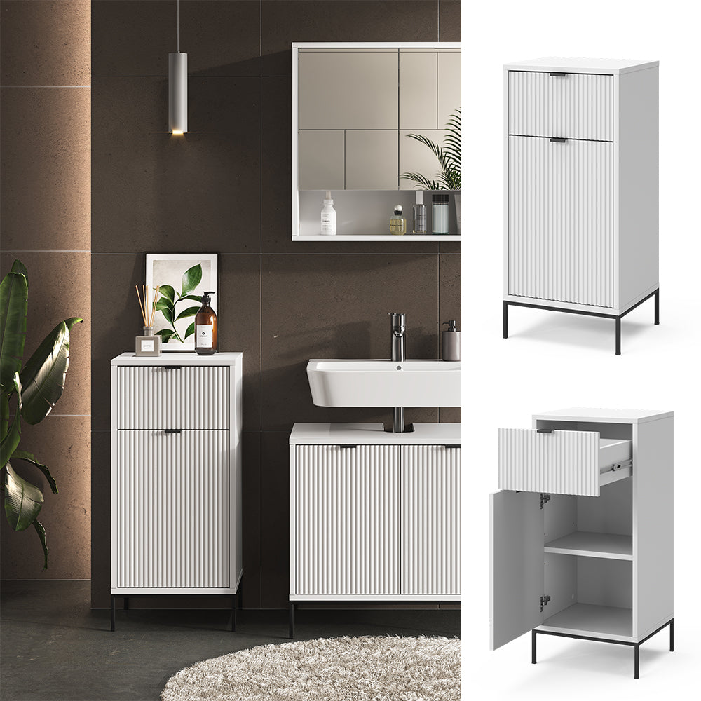 Vicco Mobile midi Bianco 40 x 87 cm con anta e cassetto