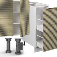 Vicco Cucina componibile Pannello di quercia/bianco 280 cm senza piano di lavoro