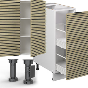 Vicco Cucina componibile Pannello di quercia/bianco 280 cm , PL Marmo