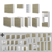 Vicco Cucina componibile Pannello di quercia/bianco 280 cm , PL Marmo