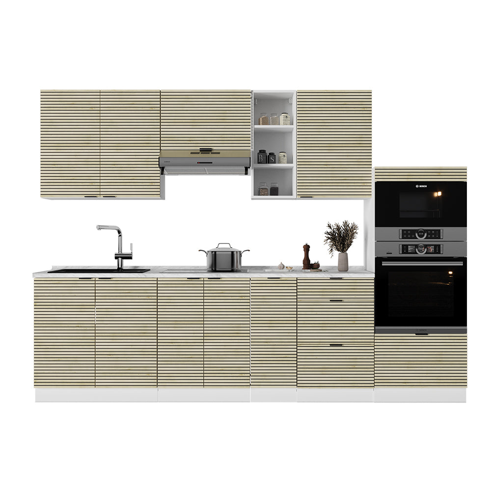 Vicco Cucina componibile Pannello di quercia/bianco 280 cm , PL Rovere