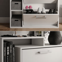 Vicco Scarpiera Bianco 80 x 128.3 cm con 3 scomparti