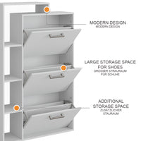 Vicco Scarpiera Bianco 80 x 128.3 cm con 3 scomparti