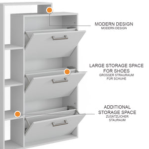 Vicco Scarpiera Bianco 80 x 128.3 cm con 3 scomparti