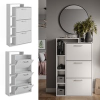 Vicco Scarpiera Bianco 80 x 128.3 cm con 3 scomparti