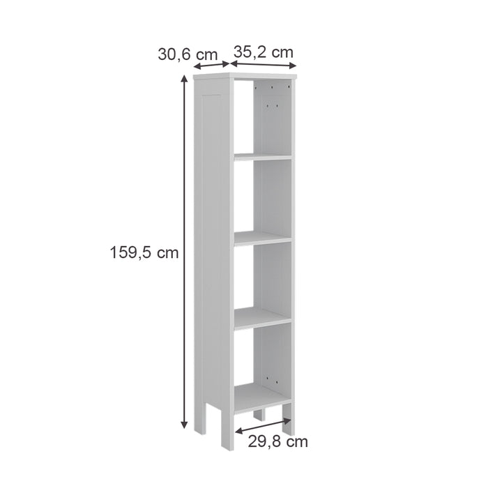 Vitalispa Scaffale per bambini Bianco 35.2 x 159.5 cm