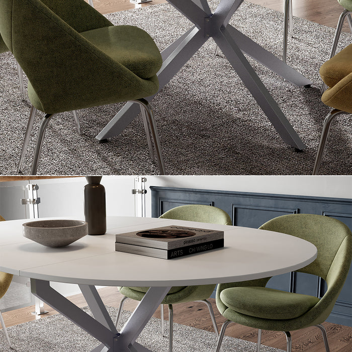 Vicco tavolo da pranzo allungabile Bianco/Grigio 120 x 76.5 cm Estensibile