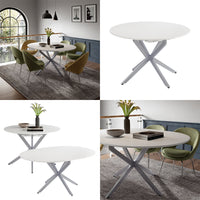 Vicco tavolo da pranzo allungabile Bianco/Grigio 120 x 76.5 cm Estensibile