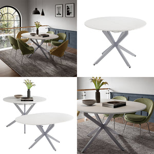 Vicco tavolo da pranzo allungabile Bianco/Grigio 120 x 76.5 cm Estensibile