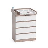 Vicco Fasciatoio Sonoma/Bianco 80 x 110.2 cm con 5 cassetti