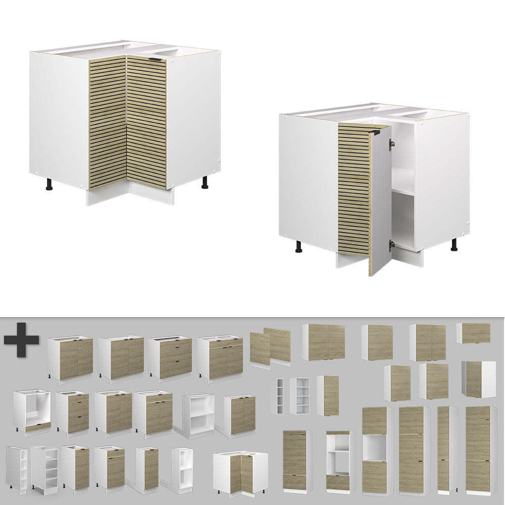 Vicco Mobile ad angolo cucina Pannello in quercia 80.5 cm , PL Marmo