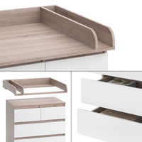 Vicco Fasciatoio Sonoma/Bianco 80 x 110.2 cm con 5 cassetti