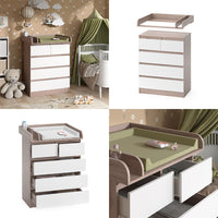 Vicco Fasciatoio Sonoma/Bianco 80 x 110.2 cm con 5 cassetti