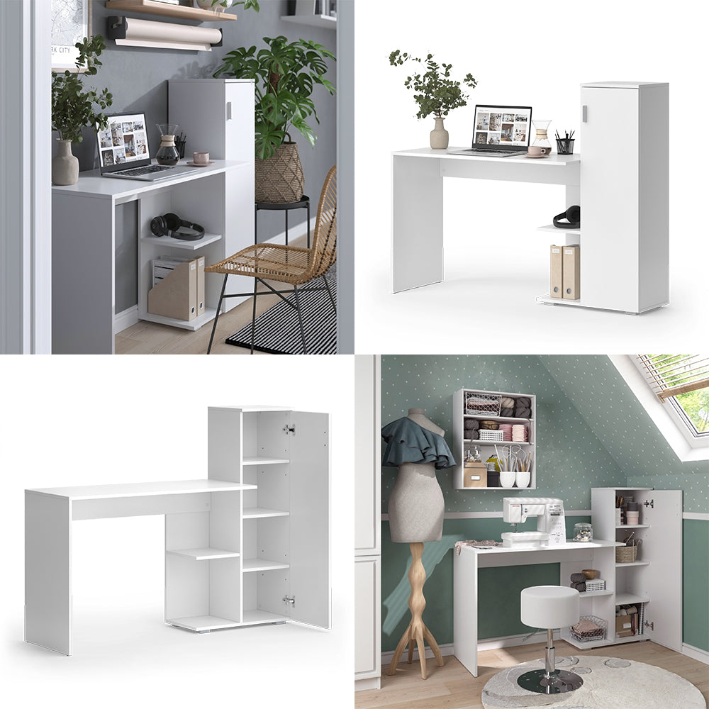 Vicco Scrivania per computer Bianco 141.2 x 45.2 cm