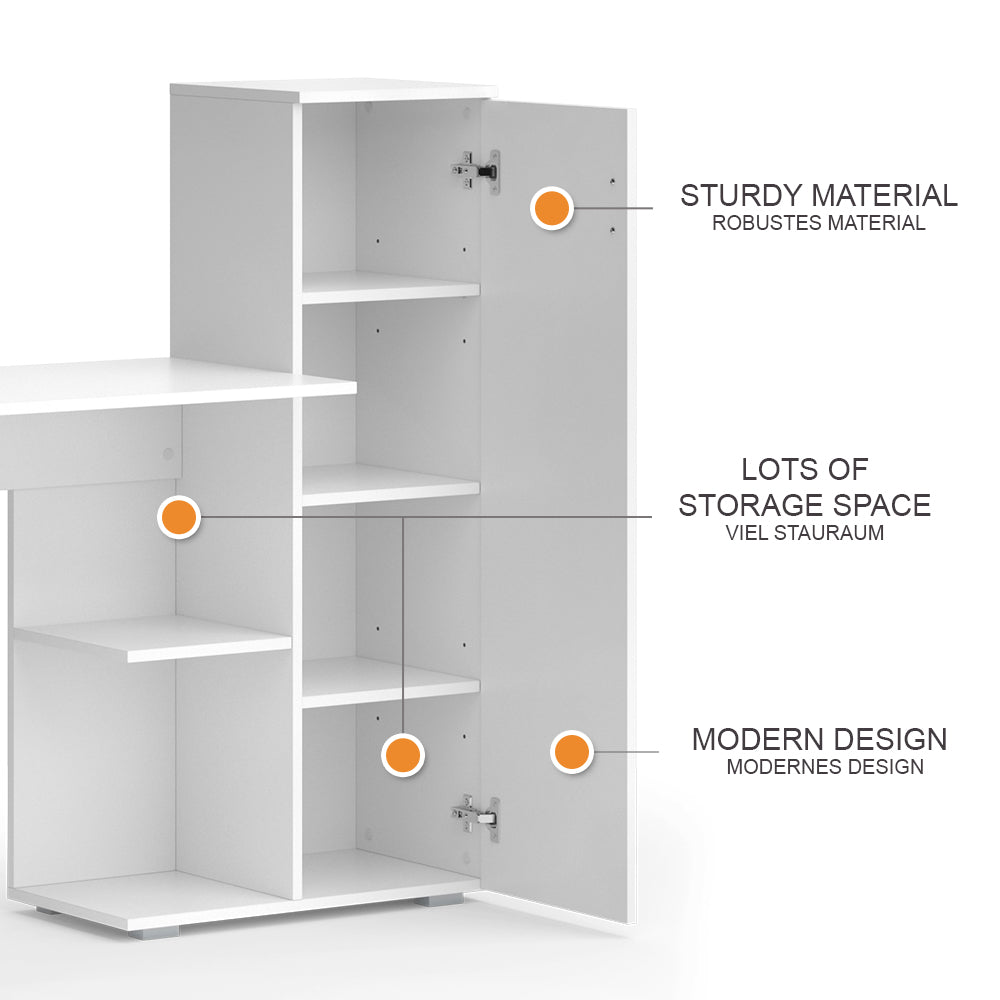 Vicco Scrivania per computer Bianco 141.2 x 45.2 cm