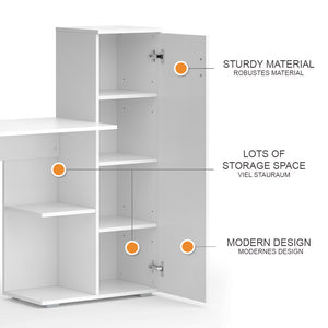 Vicco Scrivania per computer Bianco 141.2 x 45.2 cm