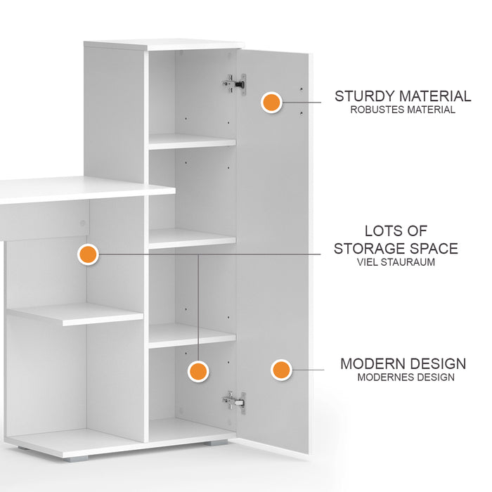 Vicco Scrivania per computer Bianco 141.2 x 45.2 cm