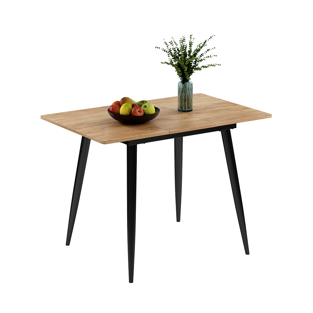 Vicco Tavolo da pranzo Rovere nero/oro 80 x 70 cm Estensibile