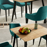 Vicco Tavolo da pranzo Rovere nero/oro 80 x 70 cm Estensibile