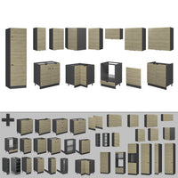 Vicco Cucina angolare completa Pannello in rovere/antracite 227 x 287 cm , PL Rovere