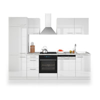 Vicco Cucina componibile Bianco 270 cm senza piano di lavoro con striscia LED