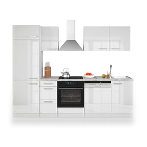 Vicco Cucina componibile Bianco 270 cm senza piano di lavoro con striscia LED