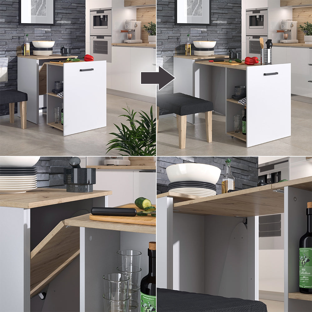 Vicco Tavolo da pranzo  Greige/rovere artigianale 60 x 50.4 cm Estensibile