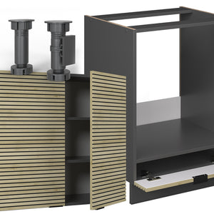 Vicco Cucina angolare completa Pannello in rovere/antracite 227 x 287 cm , PL Marmo