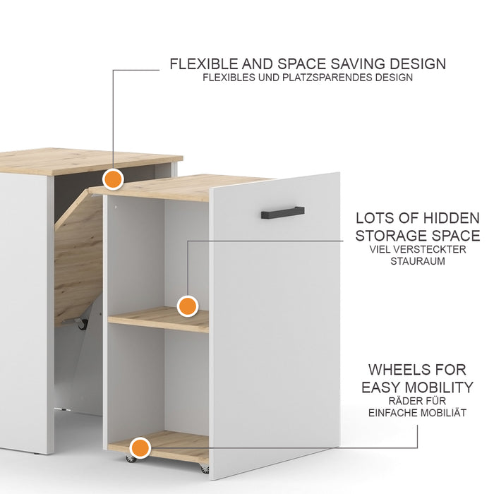 Vicco Scrivania Greige/rovere artigianale 60 x 50.4 cm Estensibile
