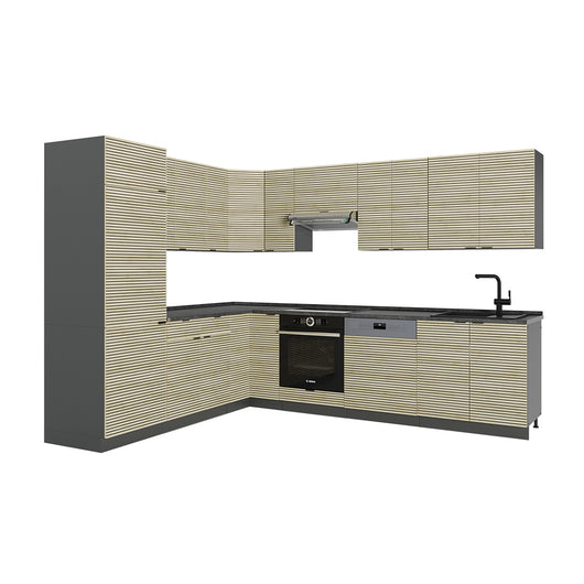 Vicco Cucina angolare completa Pannello in rovere/antracite 227 x 287 cm , PL Antracite