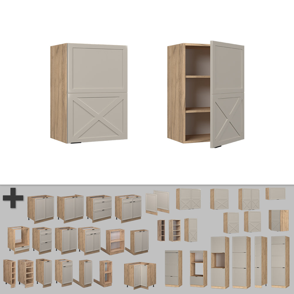 Vicco Pensile da cucina GrigioBeige 50 cm