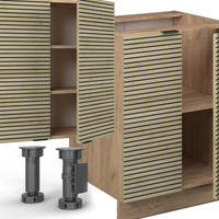 Vicco Cucina componibile Pannello in rovere/rovere goldkraft 300 cm con armadio alto, PL Marmo