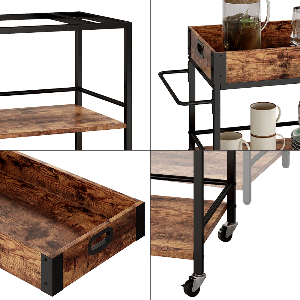 Vicco Carrello di servizio Rovere rustico 65 x 84.5 cm